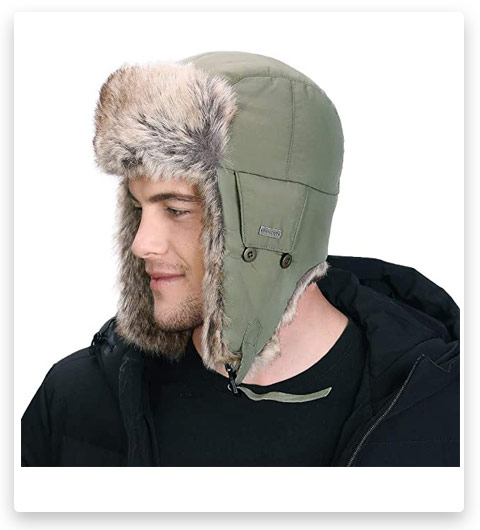 Unisex Trapper Ushanka Russian Hat (100% Rabbit Fur)