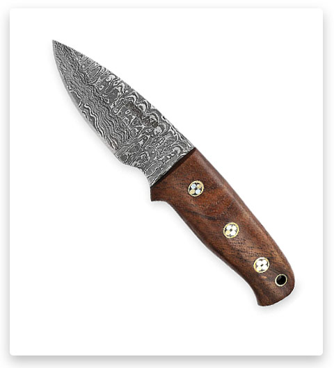 Perkin Damascus Hunting Knife with Sharpener and Sheath Beautiful Bushcraft Knife
