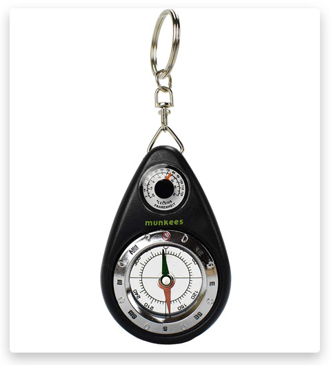 AceCamp Munkees Small Compass and Thermometer Keychain
