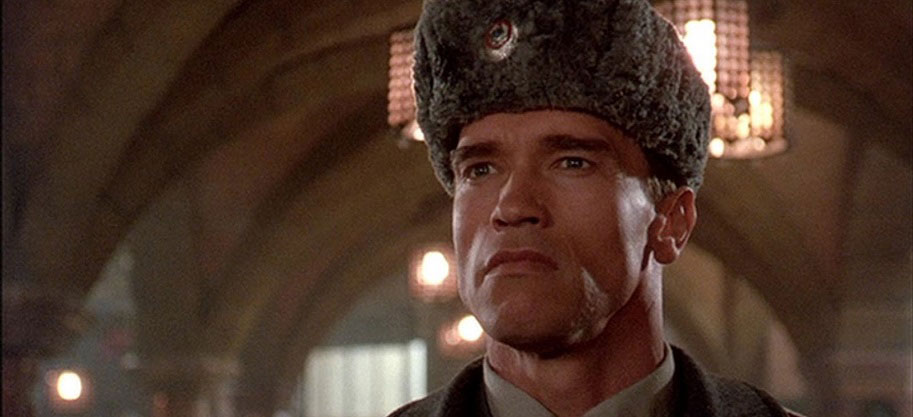 Schwarzenegger in an ushanka