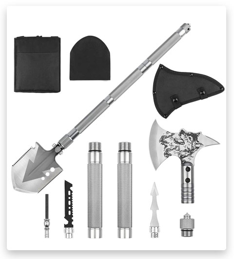 LIANTRAL Camping Shovel Axe Set- Folding Portable Multi Tool Survival Kits