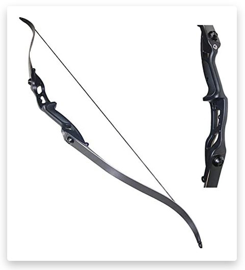 Toparchery Archery 56" Takedown Hunting Recurve Bow Metal Riser Right Hand Black Longbow