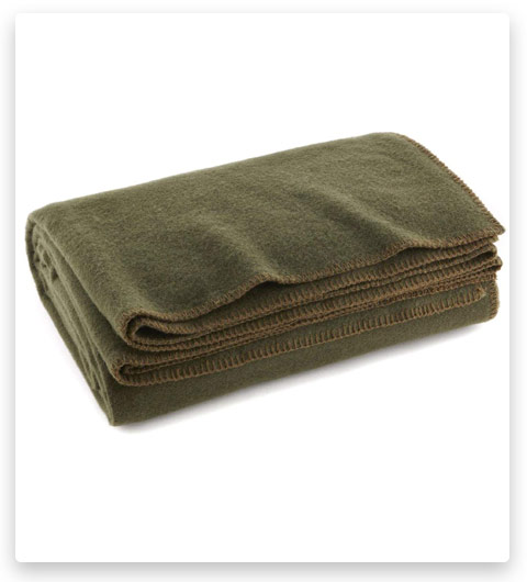 Ever Ready First Aid Olive Drab Green Warm Wool Fire Retardent Blanket