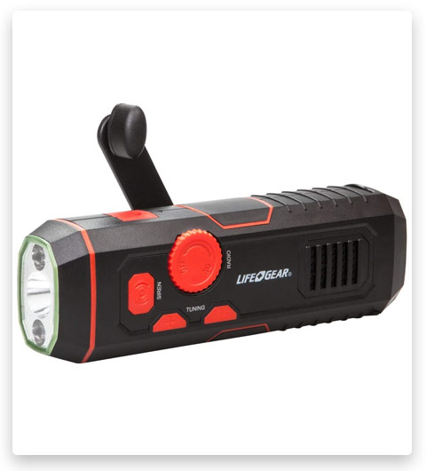 Life Gear StormProof Crank Flashlight, RED, Model:LG38-60675-RED