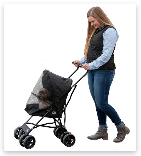 Pet Gear Ultra Lite Travel Stroller, Compact, Large Wheels, Lightweight, 38" Tall