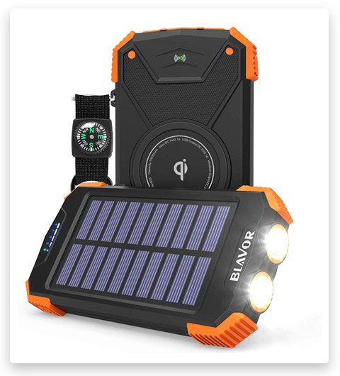 Solar Power Bank, Qi Portable Charger 10,000mAh