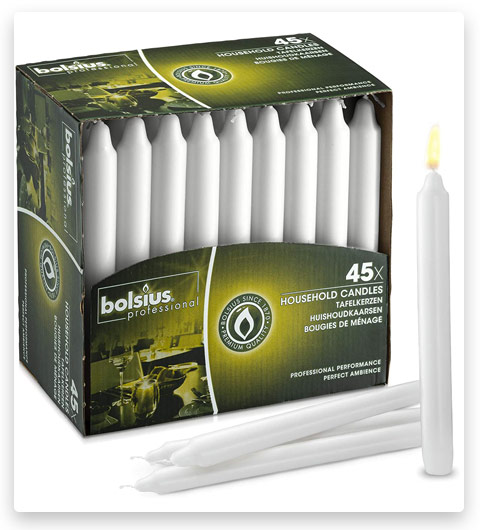 Bolsius Straight Unscented White Candles