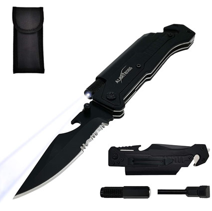 ALBATROSS Best 6-In-1 Survival Tactical Military Folding Pocket Knife