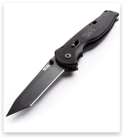 SOG TFSAT8-CP Flash II 8 in. Black Tanto EDC Knife