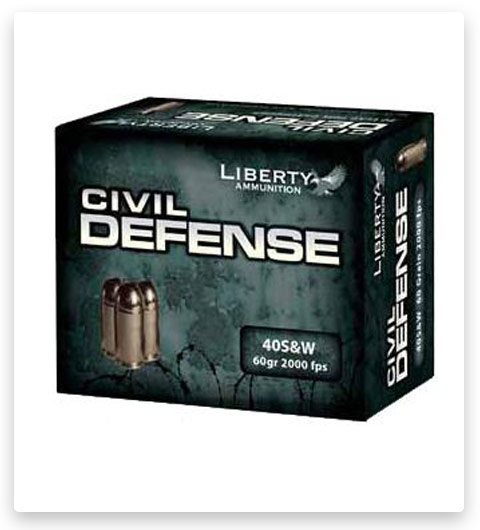 Liberty Civil Defense 40 S&W Ammo 60 grain