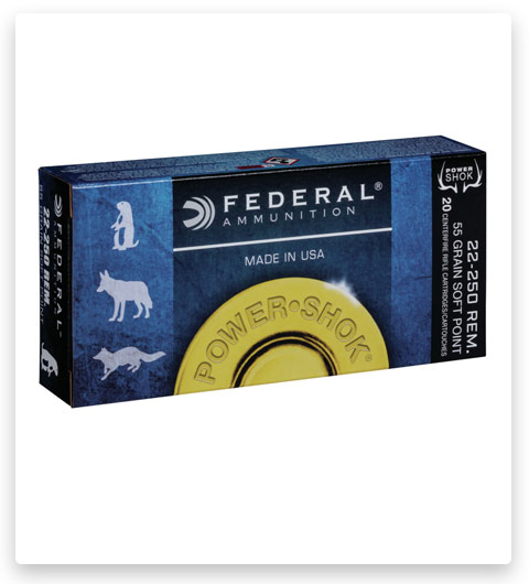 Federal Premium Power-Shok 22-250 Remington Ammo 55 grain