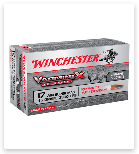 Winchester VARMINT X LF 17 Winchester Super Magnum Ammo 15 grain
