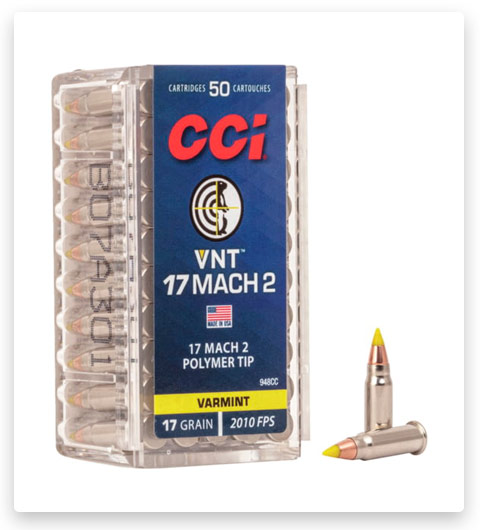 CCI Ammunition VNT 17 Hornady Mach 2 Ammo 17 grain