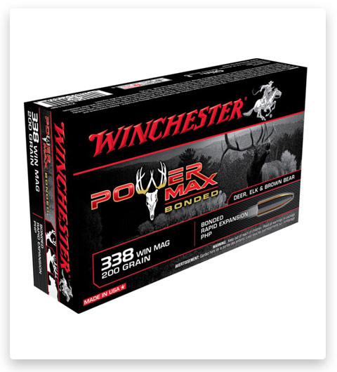 Winchester POWER MAX BONDED 338 Winchester Magnum Ammo 200 grain