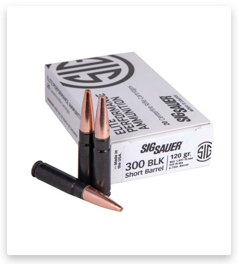 Sig Sauer SBR Solid Copper .300 AAC Blackout Hunting Tipped Brass Ammunition