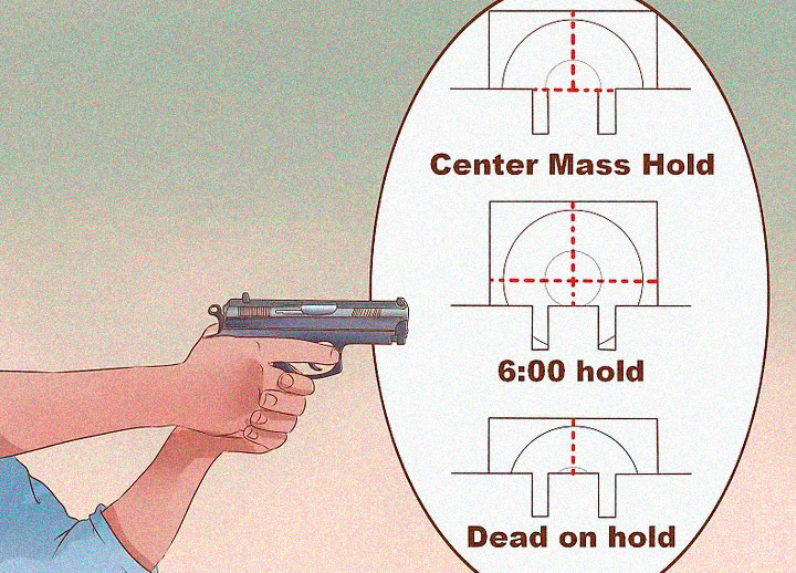 How to aim a handgun?
