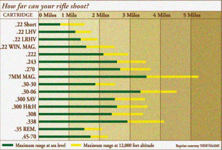 How far can a shotgun bullet travel?