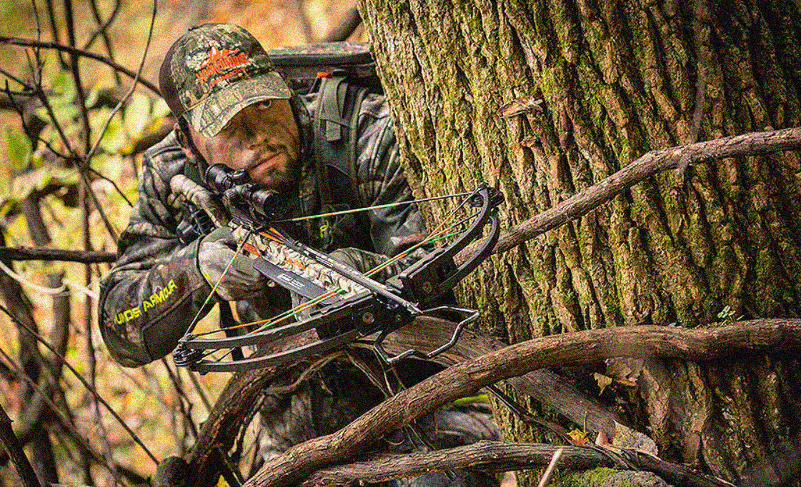 How should a hunter safely unload a crossbow?