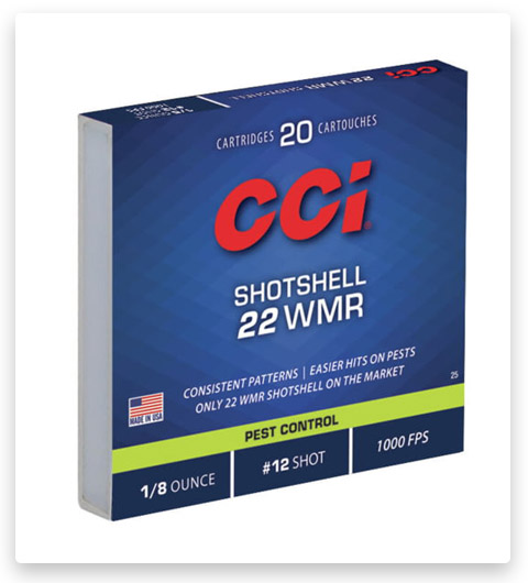 22 WMR - CCI Ammunition Rimfire Shotshell Pest Control - 52 Grain - 20 Rounds