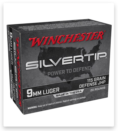 JHP - Winchester Silvertip - 9mm Luger - 115 Grain - 20 Rounds
