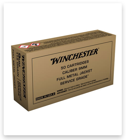 FMJ - Winchester USA Handgun Service Grade - 9mm Luger - 115 Grain - 50 Rounds