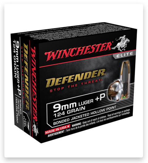 BJHP - Winchester DEFENDER HANDGUN - 9mm Luger - 124 Grain - 20 Rounds 
