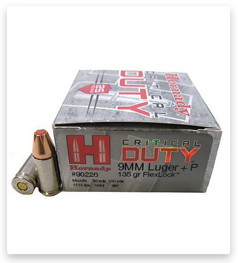 JHP - Hornady Critical Duty - 9mm Luger - 135 Grain - 25 Rounds