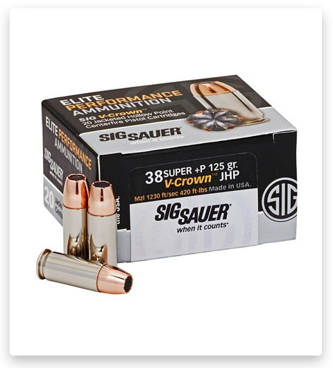 JHP - Sig Sauer V-Crown - 38 Super - 125 Grain - 20 Rounds