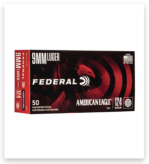 Federal Premium American Eagle Handgun 9 mm Luger 124 Grain Full Metal Jacket