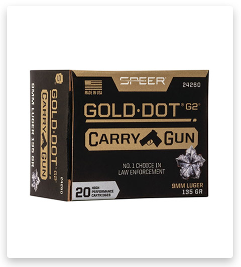 Speer Gold Dot 9 mm Luger 135 Grain Gold Dot Hollow Point