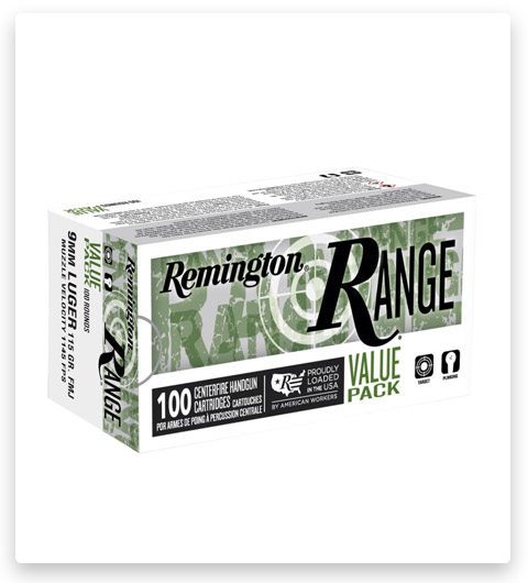 FMJ - Remington Range - 9 mm Luger - 115 Grain - 100 Rounds
