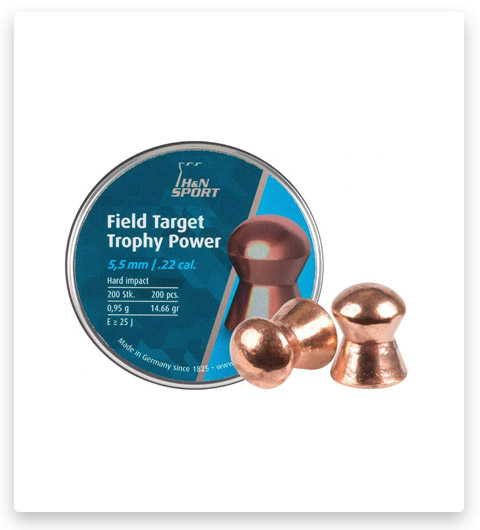 H&N Field Target Trophy Power Copper-Plated Domed Airgun Pellets