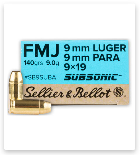 FMJ Subsonic - Sellier & Bellot - 9mm - 140 Grain - 50 Rounds