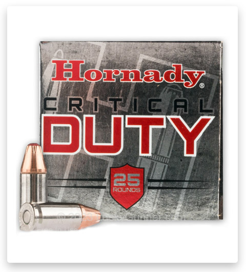 JHP – Hornady Critical Duty - 9mm Luger - +P 124 Grain - 25 Rounds
