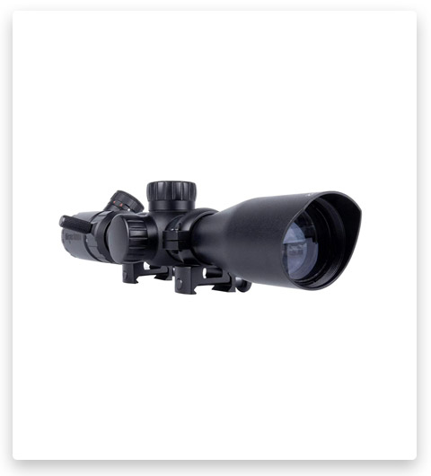 Monstrum Rifle Scope with Rangefinder Reticle and Scope Rings