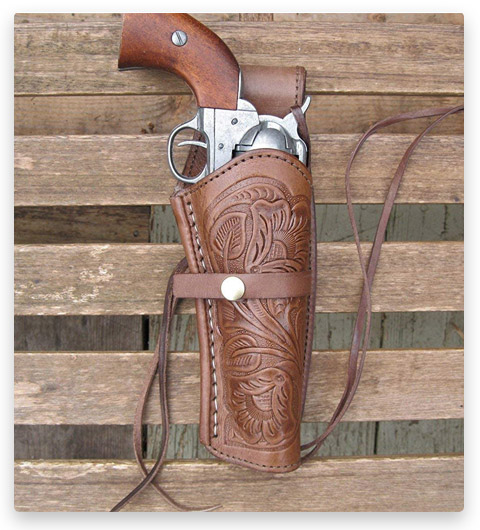 Western-Express---Right-Handed---Brown-Tooled-Leather-Gun-Holster-(.22-.38-.45-Caliber)